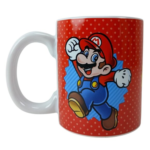 Super Mario Bros Coffee Mug Frankford Candy Mario, Luigi & Yoshi Nintendo 12oz. - Picture 1 of 5